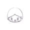 Blurred thin silhouette of kawaii head of little boy smiling