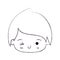 Blurred thin silhouette of kawaii head of little boy winking eye