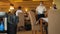 Blurred Timelapse Of People Rest and Pour Drinks In Hotel Restaurant, Waiters Clean Dirty Dishes From Tables, Moraitika, Corfu,