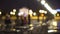 Blurred urban scene of outdoor cafe and people socializing