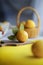 Blurred vertical composition of lemons