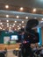 blurred video camera in seminar room