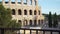 Blurred view of ancient Colosseum during the day in Europe