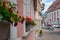 Blurred view on narrow streets of European ancient city