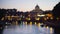 Blurred view of Sant Angelo over Tiber River near Vatican City