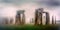 A Blurred Vision Walking towards Stonehenge Ruins