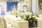 Blurred wedding decoration, the elegant dinner table