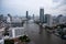 Blurring background of urban city landscape view building in bangkok city thailand