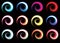 Blurry abstract neon spirals