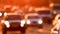 Blurry car slow motion road morning commute. Abstract city cars moving road traffic avenue. Urban street cars traffic