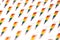 Blurry closeup shot on LGBT lightning bolt rainbow pride symbol  on white background. Gay, Lesbian and sexual minority