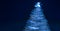 Blurry creative lighted christmas tree banner in monochrome classic blue palette on a dark background in trendy color of 2020.