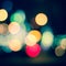 Blurry, defocused, bokeh city lights