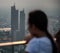 Blurry girl on Mahanakhon building, Bangkok