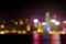 Blurry Hong Kong bay at night