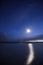 Blurry moonlight with a meteor