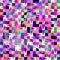 Blurry rainbow glitch check texture background. Irregular bleeding watercolor tie dye seamless pattern. Ombre distorted