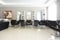 Blurry style. Beauty salon with armchairs for clients