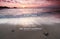 Blurry sunset on the beach with Inspirational quote - You don`t always need a plan you just need to breathe, trust, let go and see
