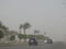 A blurry view during a sandstorm hitting Egypt with the increase of wind speed and decrease of the level of visibility