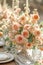 Blush bouquet in vase, softness and romance personified., AI Generated