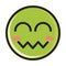 Blush close eyes funny smiley emoticon face expression line and fill icon