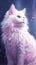 Blush Pink and Lavender Cat: A Beautiful Feline in Artistic Style .