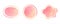 Blush pink watercolor vector oval, round, fluid shapes, frames set
