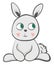 A blushing baby grey hare with its bushy tail vector color drawing or illustration
