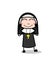 Blushing Cartoon Nun Character Face Expression