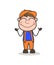 Blushing Cartoon Worker Expression Vector