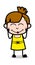 Blushing - Cute Girl Cartoon Character Vector Illustration