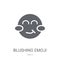 Blushing emoji icon. Trendy Blushing emoji logo concept on white