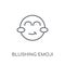 Blushing emoji linear icon. Modern outline Blushing emoji logo c