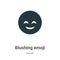 Blushing emoji vector icon on white background. Flat vector blushing emoji icon symbol sign from modern emoji collection for