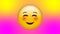 Blushing and smiling emoji