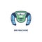 BMI - Body Mass Index Icon with BMI Machine - green and blue