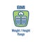 BMI / Body Mass Index Icon - image portraying weight balance