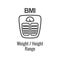 BMI / Body Mass Index Icon - image portraying weight balance