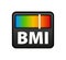 BMI or Body Mass Index level, mater. From underweight to extremely obese. Bmi medical and fitness chart.
