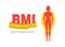 BMI. Body mass index. Weight loss concept. Obesity woman.