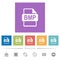 BMP file format flat white icons in square backgrounds