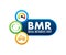 BMR - Basal Metabolic Rate acronym. Vector stock illustration.