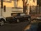 BMW 2002: convertible, coupe, E21, rear view of the car, black, parked on the street