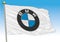 BMW cars international group, flags with logo, illustration