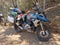BMW enduro motorbike R 1200 GS parked in a nature environment