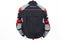 Bmw motorrad black red and grey jacket of enduro motorcycle in back rear view for