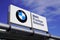 BMW premium selection text logo and brand sign of dealership car shop german luxury