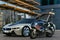 BMW S1000RR motorcycle versus BMW I8 electric sports coupe