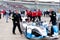 Bmw staff members checking a race car